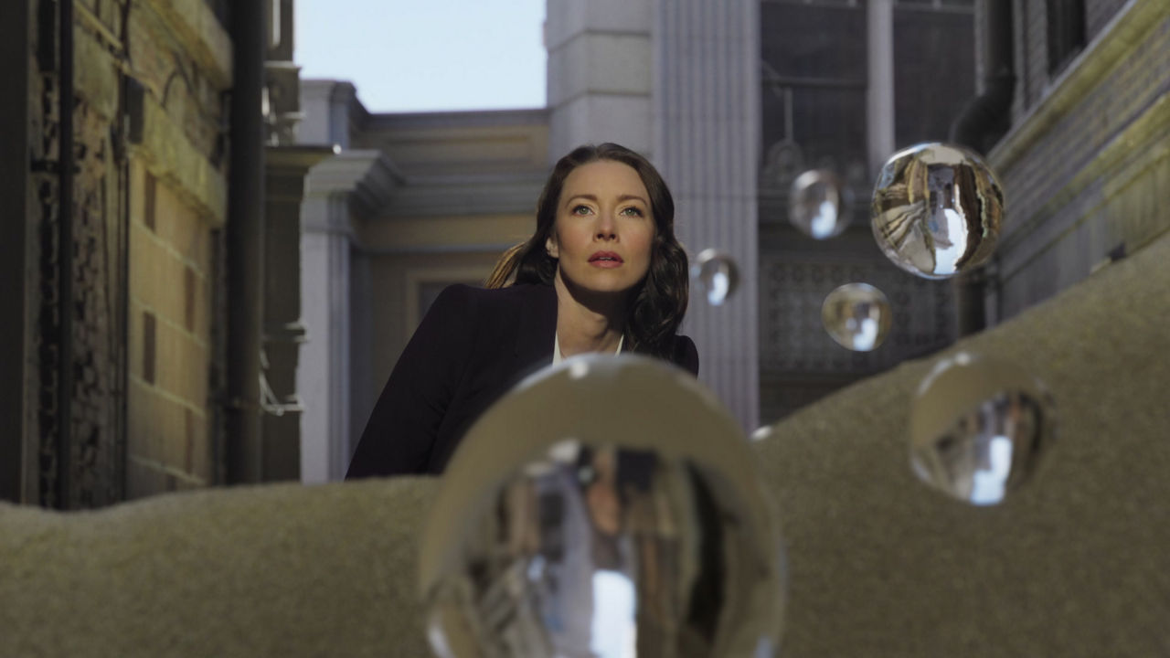 Woman overlooking landscape