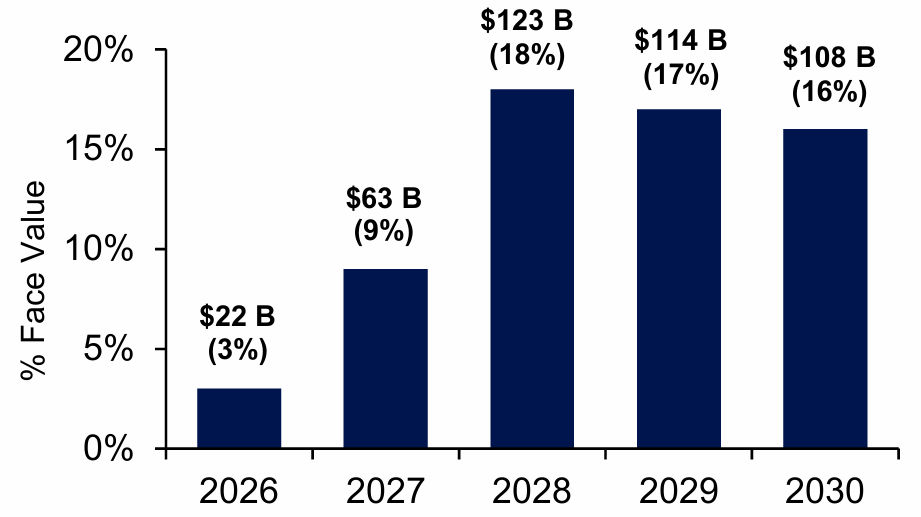 Fig. 8: Private Credit Maturity Wall $ / Market Share