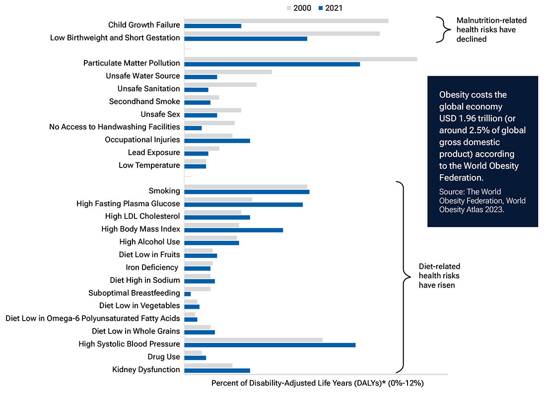 Global diet-related health risks on the rise while malnutrition-related health risks have declined