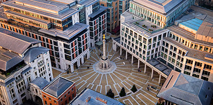 Aerial view of the Paternoster Column in London, United Kingdom